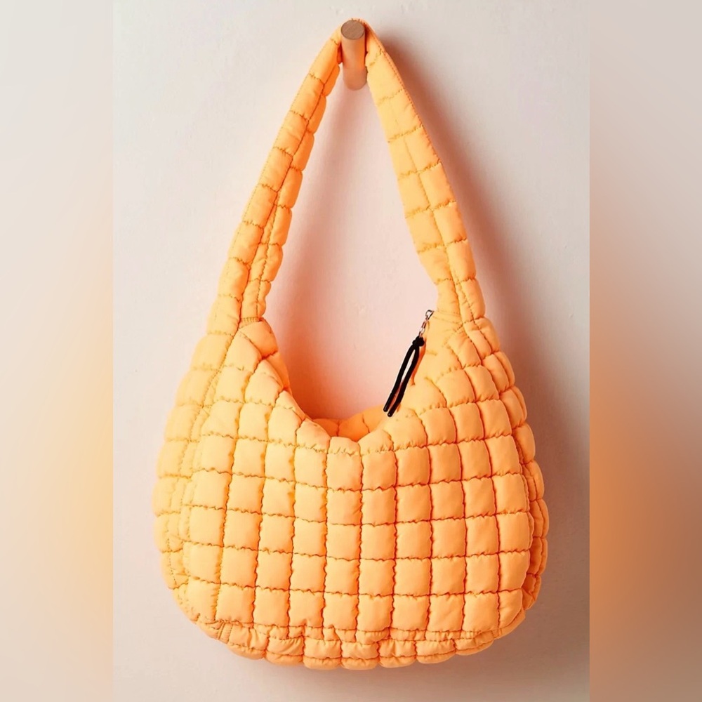 ๐NWT! | FP Movement by Free People | Quilted Carryall Tote Bag Neon Clementine - Picture 3 of 16